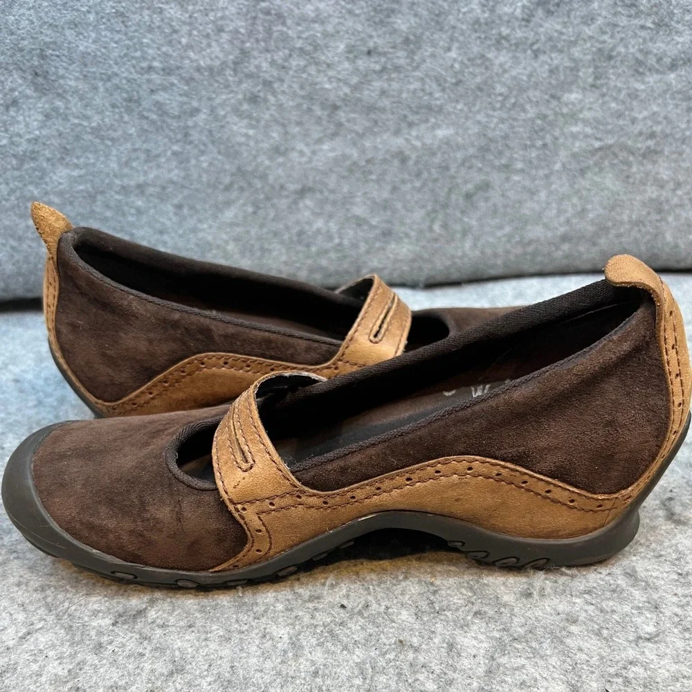 Merrell Brown‎ Suede Leather Accent Mary Jane Comfort Shoes Outfoors Women's  8